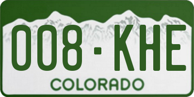 CO license plate 008KHE