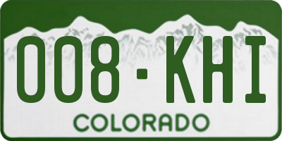 CO license plate 008KHI