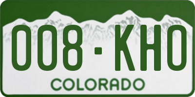 CO license plate 008KHO