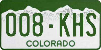 CO license plate 008KHS
