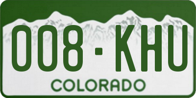 CO license plate 008KHU
