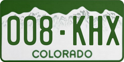 CO license plate 008KHX