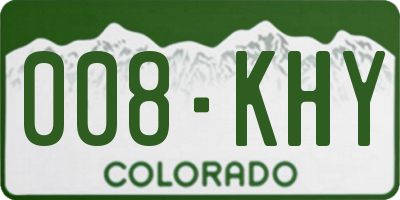 CO license plate 008KHY