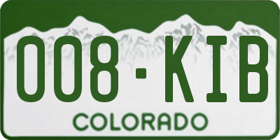 CO license plate 008KIB