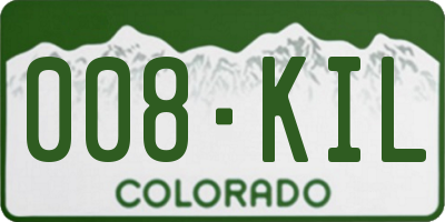 CO license plate 008KIL