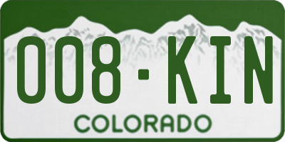 CO license plate 008KIN