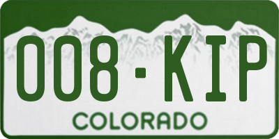 CO license plate 008KIP