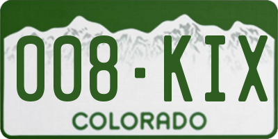 CO license plate 008KIX
