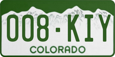 CO license plate 008KIY