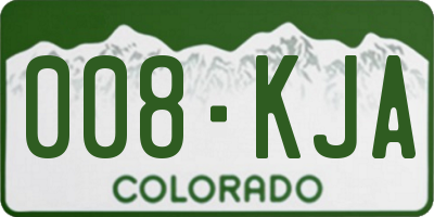 CO license plate 008KJA