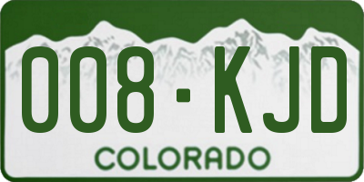 CO license plate 008KJD