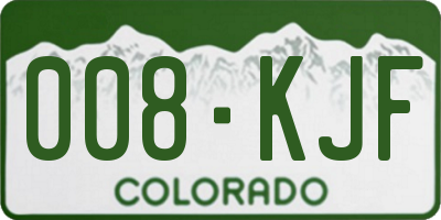 CO license plate 008KJF