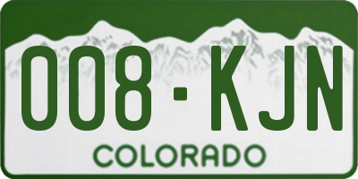 CO license plate 008KJN