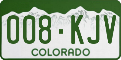 CO license plate 008KJV