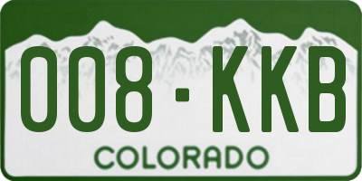 CO license plate 008KKB