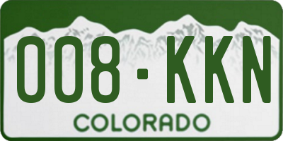 CO license plate 008KKN