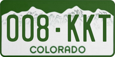 CO license plate 008KKT