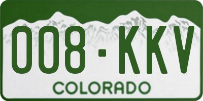 CO license plate 008KKV
