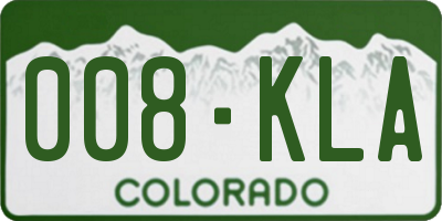 CO license plate 008KLA
