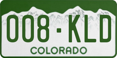 CO license plate 008KLD