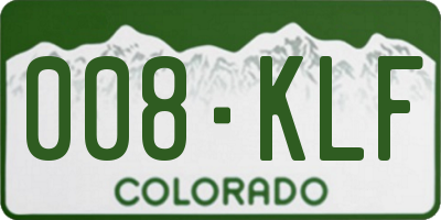 CO license plate 008KLF
