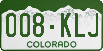 CO license plate 008KLJ