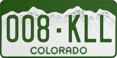CO license plate 008KLL