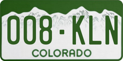 CO license plate 008KLN