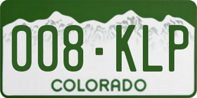 CO license plate 008KLP