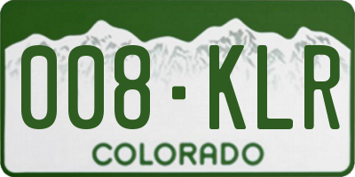 CO license plate 008KLR