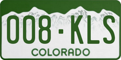 CO license plate 008KLS