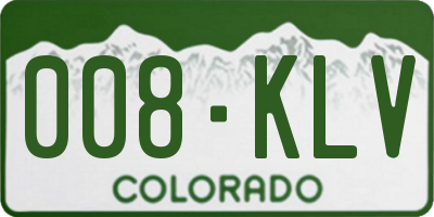 CO license plate 008KLV