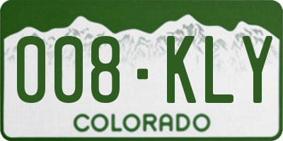 CO license plate 008KLY