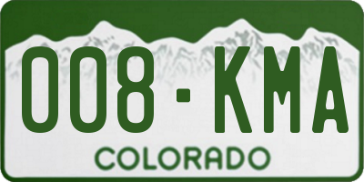 CO license plate 008KMA