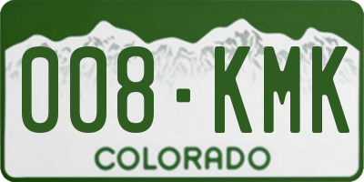 CO license plate 008KMK