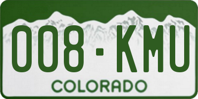 CO license plate 008KMU