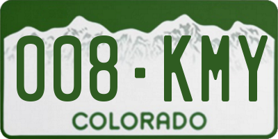 CO license plate 008KMY