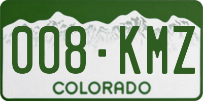 CO license plate 008KMZ