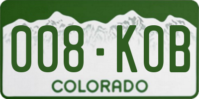 CO license plate 008KOB
