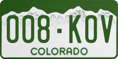 CO license plate 008KOV