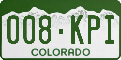 CO license plate 008KPI