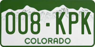 CO license plate 008KPK