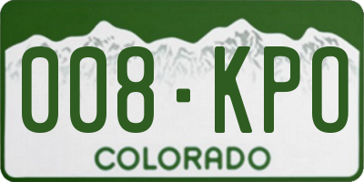 CO license plate 008KPO