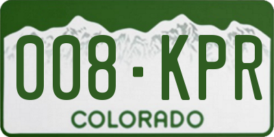CO license plate 008KPR