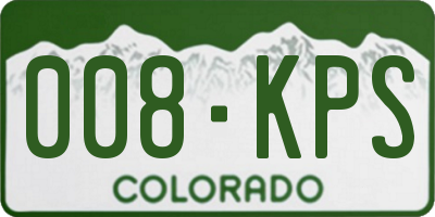 CO license plate 008KPS