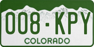 CO license plate 008KPY