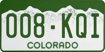 CO license plate 008KQI