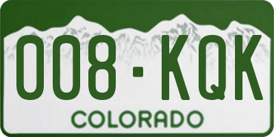CO license plate 008KQK
