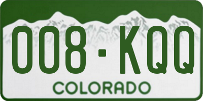 CO license plate 008KQQ