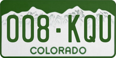 CO license plate 008KQU